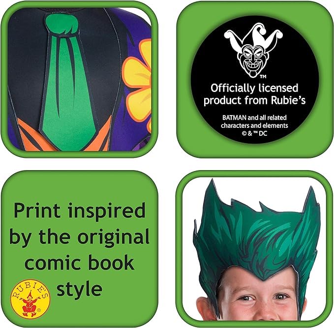 Rubies DC Comics Villains: The Joker Costume for Kids by Rubies, Boy's Small - Image 2